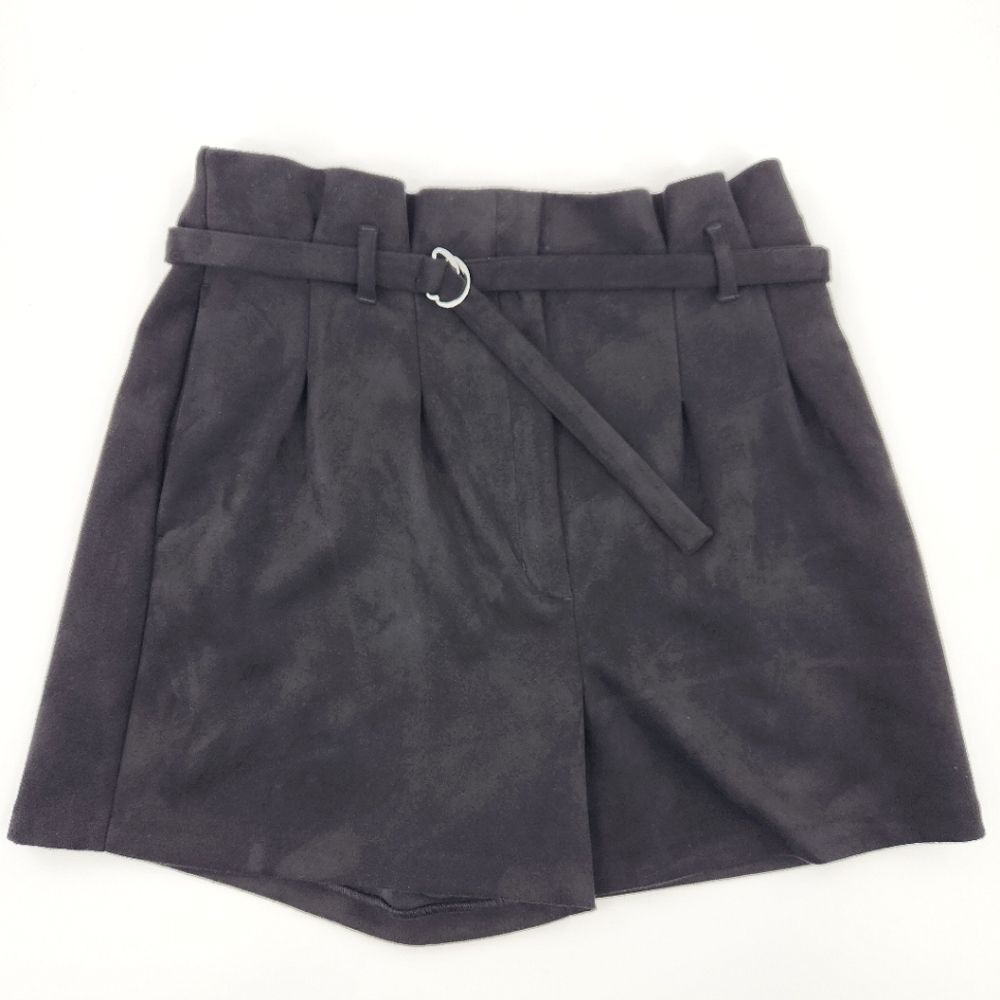 Express Midi Extreme High Rise Shorts Womens Size 10 Black Faux Suede Festival